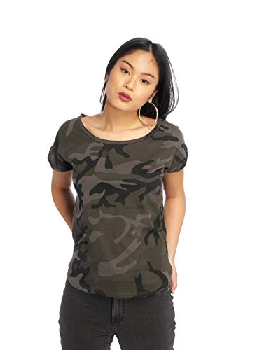 Urban Classics Damska koszulka Camo Back Shaped Tee, Dark Camo, S