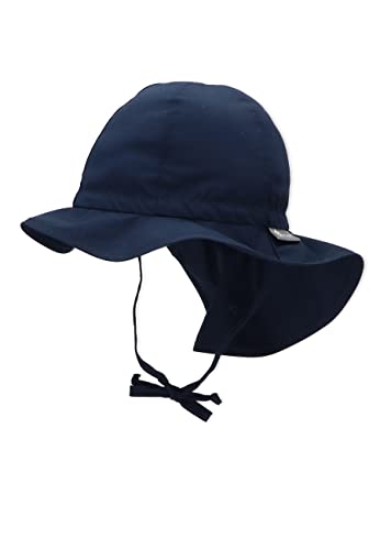 Sterntaler Unisex Baby Sun Hat with Neck Protection czapka, niebieski (Marine), 47