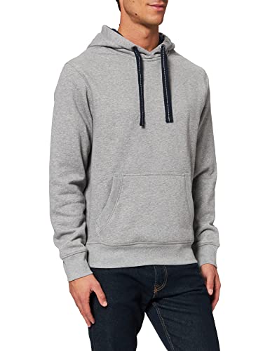 HRM Bluza z kapturem unisex Sweat Hoodie Premium dla kobiet i mężczyzn z kontrastową wyściółką wewnętrzną, basic Hoodie Uniseks, sweter damski i męski, wysokiej jakości i zrównoważona odzież, szary