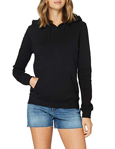 Build Your Brand Damski sweter z kapturem ze 100% bawełny ekologicznej dla kobiet, Ladies Organic Hoody bluza z kapturem w kolorze czarnym lub białym, rozmiary XS - 5XL, czarny, 3XL
