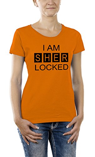 Touchlines Damska koszulka dziewczęca I AM SHER LOCKED, pomarańczowy, XS