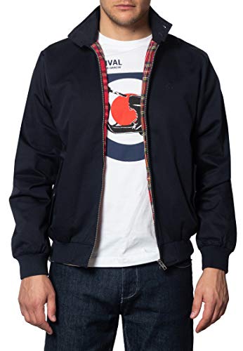 Merc of London Męska kurtka Harrington, niebieski (granatowy), XXL