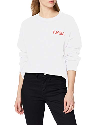 Brands In Limited Damska bluza z kapturem Nasa nowoczesna logo, Biały (biały Wht), XXL