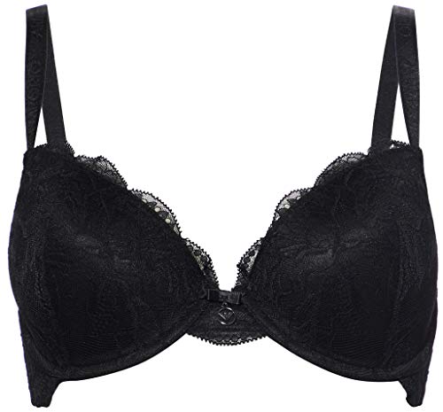 Emporio Armani Underwear Virtual Lace biustonosz push-up, Nero, 34D