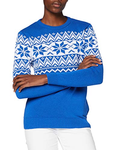 British Christmas Jumpers Damski sweter nordycki Fairisle niebieski ekologiczny świąteczny sweter sweter