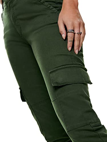 ONLY Damskie spodnie Onlvargo Mid ANK Pant PNT, zielony (Forest Night Forest Night), 36 PL
