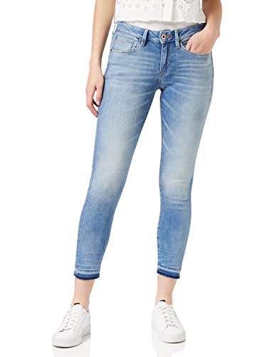 G-STAR RAW 3301 Mid Waist Ripped Ankle Skinny dżinsy damskie, Vintage Beryl Blue C296-c003, 27W x 30L