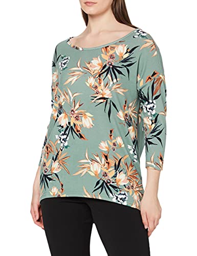 ONLY Onlelcos 4/5 Aop Top Jrs Noos Top Kobiety, Multicoloured (Chinois Green Aop: Flower Coll1), M