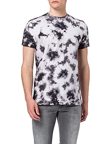 Urban Classics Męski T-shirt o wyglądzie batiku, męski top Black Tie Dye Tee, rozmiary S - 5XL