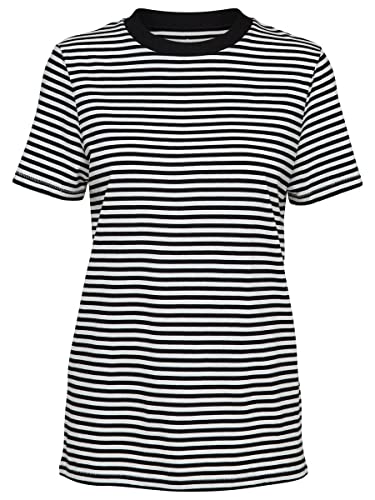SELECTED FEMME T-shirt damski w paski, czarny, S