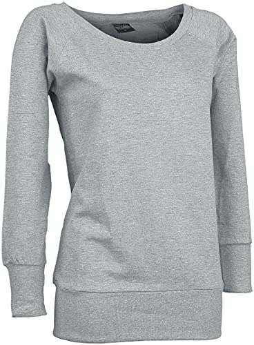 Urban Classics TB607 damska bluza z okrągłym dekoltem, szary melanż, XS