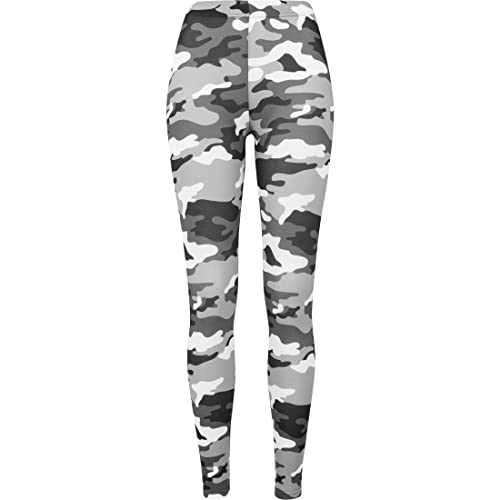 Urban Classics Damskie legginsy Camo spodnie do jogi, fitnessu, długie spodnie streetwear i sportowe o wyglądzie moro, w wielu kolorach, rozmiary XS-5XL, wielokolorowy (Snow Camo 787), 3XL