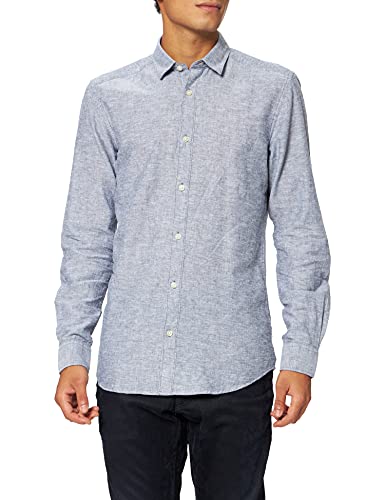 ONLY & SONS Męska koszula z długim rękawem, jednokolorowa, Dress Blues, XL