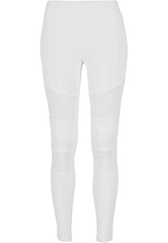 Urban Classics Damskie legginsy z wstawkami z siateczki, damskie legginsy Tech Mesh dostępne w wielu wariantach kolorystycznych, rozmiary XS - 5XL, biały, S