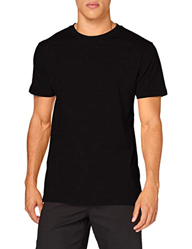 Build your Brand Męski T-shirt z okrągłym dekoltem, basic, męski top z bawełny, z okrągłym dekoltem, dostępny w wielu kolorach, rozmiary XS-5XL, czarny (czarny), M