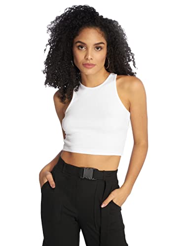 Urban Classics Damski top z prążkowanego materiału, dostępny w 7 wariantach kolorystycznych, rozmiary XS-5XL, biały (White 220), L