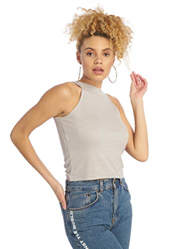 Urban Classics Damski, prążkowany top z krótkim rękawem, szary (Grey 00111), XL
