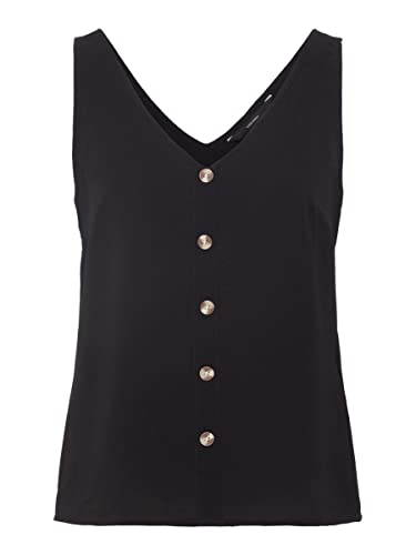 VERO MODA Damska koszulka Vmsasha Sl Button Top Noos, czarny /, XS