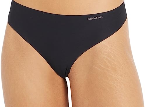 Calvin Klein Damskie stringi z dżerseju z mikrofibry ze stretchem, czarny (001 Black), M