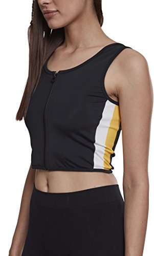 Urban Classics Damska bluza z suwakiem na zamek błyskawiczny, wielokolorowy (Black/White/Chromeyellow 01302), L