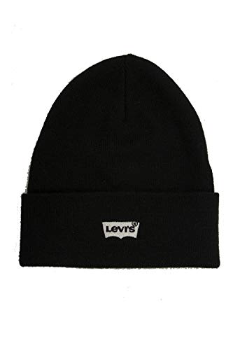 Levi'S Mężczyźni Batwing Embroidered Slouchy Beanie Czapka Wełniana, Czarny (Regular Black 59)