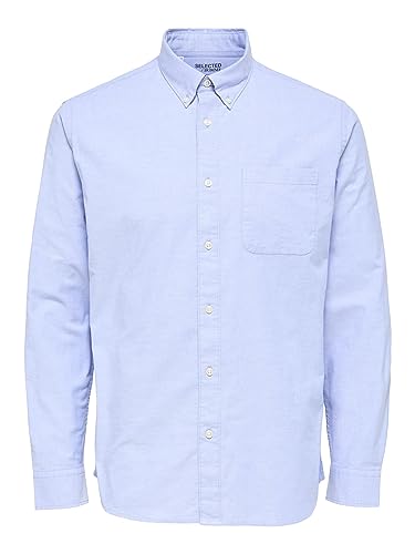 SELECTED HOMME Koszula męska z bawełny organicznej Oxford, jasnoniebieski, XXL