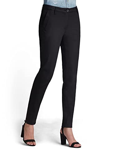 G-STAR RAW Damskie spodnie typu chinos Bronson Mid Waist Skinny, czarny (Raw Pressed 6960-5185), 26W / 32L