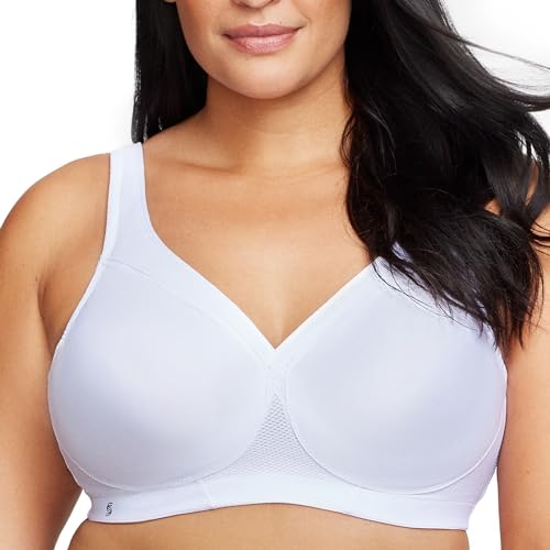 Glamorise Damski bezszwowy biustonosz sportowy MagicLift, biały, 115G