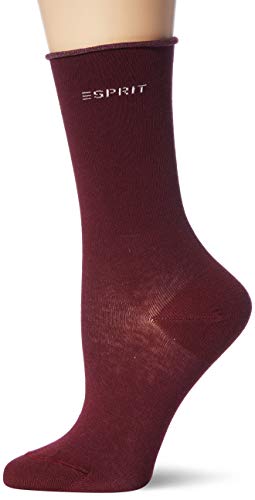 ESPRIT Kobiety Skarpety Basic Pure 2-Pack , Bawełna, 2 Pak, Czerwony (Shadow Red 8138); 35-38