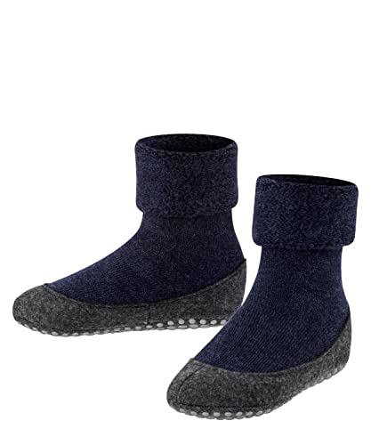 FALKE Uniseks - dzieci Kapcie Cosyshoe K HP Wełna Merynosa z wypustkami na podeszwie 1 Para, Niebieski (Dark Blue 6680), 35-36 (9-10 lata)