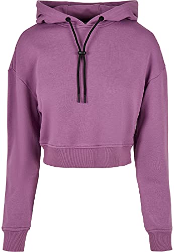 Urban Classics Damska bluza z kapturem Short Terry Hoody, damska bluza z kapturem o skróconym kroju, z przyjemnego materiału Terry w 3 kolorach, rozmiary XS - 5XL, Duskviolet, L