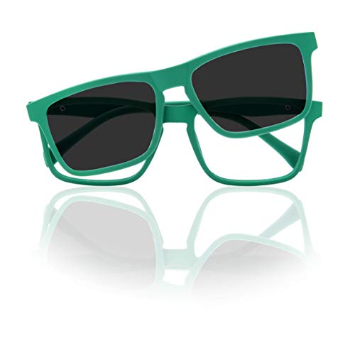 Foreyever Unisex Kids Clip On okulary przeciwsłoneczne dla dzieci, Verde, 42
