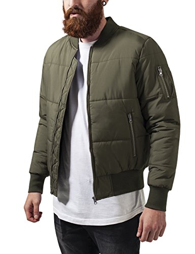Urban Classics Kurtka męska Basic Quilt Bomber Jacket, zielony (oliwka 176), XL