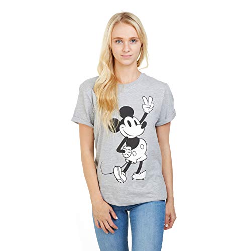 Disney Damska koszulka z motywem Myszki Miki, Szary (szary wrzosowy Hgy), 34