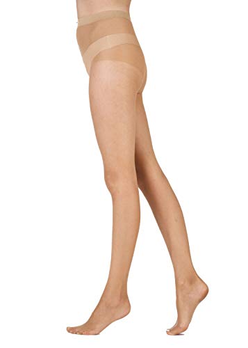 Pretty Polly Damskie rajstopy, 7 DEN (3 sztuki), beżowy (Glgl Golden Glow), S/M
