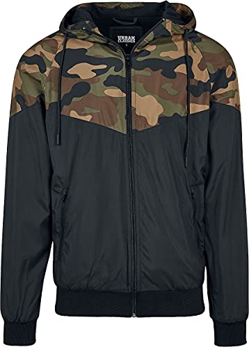 Urban Classics Wiatrówka męska kurtka przejściowa Pattern Arrow Windrunner, Blk/Woodcamo, m