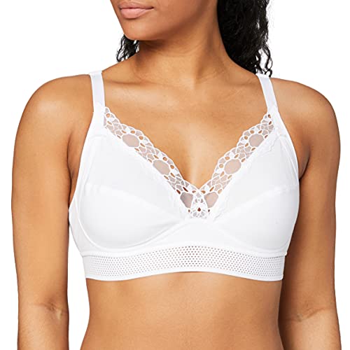Playtex Damski biustonosz Feel Good Support Coton Bio Full Coverage, Blanc, 105C