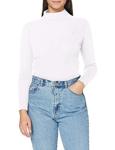 G-STAR RAW Damska koszulka Xinva Slim Turtle Neck, biała C515-110, rozmiar M, White C515-110, M