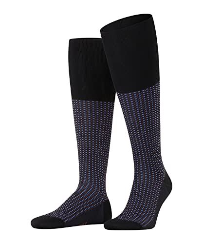 FALKE Mężczyźni Podkolanówki Uptown Tie M KH Bawełna długie z wzorem 1 Para, Czarny (Black 3000), 39-40