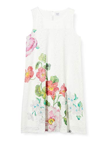 Desigual Sukienka dziewczęca Vest_casas, biały (Blanco 1000), 104 cm
