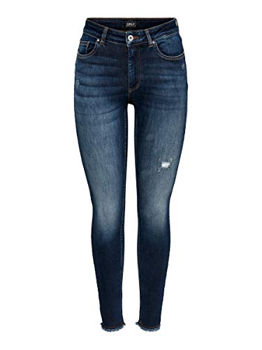 ONLY Damskie spodnie Onlblush Life Mid Sk Ank Rw Rea837 Noos, ciemnoniebieskie denim, M EU