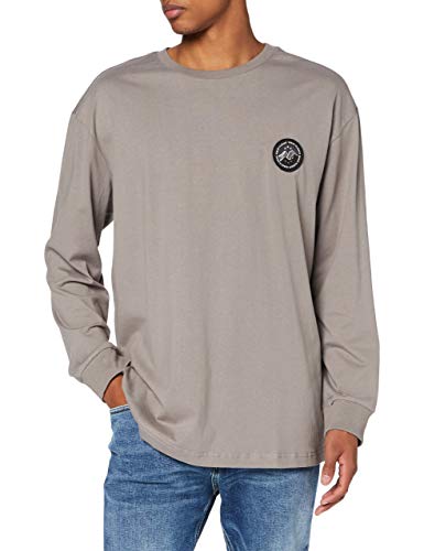 Urban Classics Męski T-shirt Hiking Patch Ls, asfaltowy, 3XL
