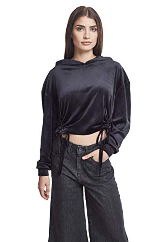 Urban Classics Damska bluza z kapturem z krótkimi rękawami i zapięciem na rzepy