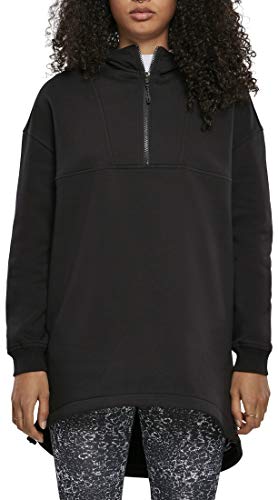 Urban Classics Damska bluza z kapturem z długim rękawem, czarny, XS