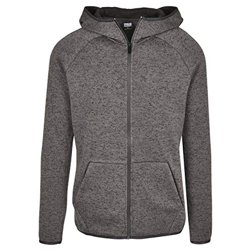 Urban Classics Męska kurtka z kapturem Knit Fleece Zip Hoody bluza z kapturem, szary (Charcoal 0091), M