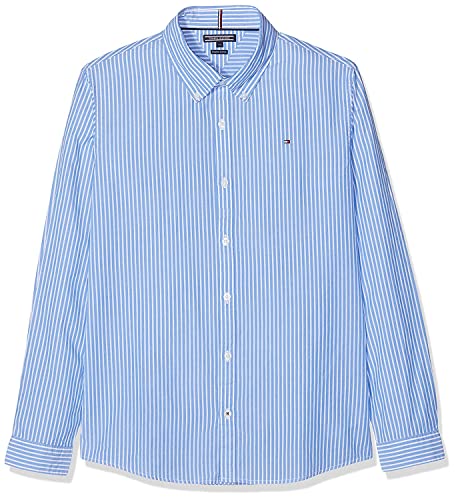 Tommy Hilfiger Bluzka chłopięca w niebieskie paski L/S, Niebieski (koszulka niebieska 474), Rozmiar uniwersalny
