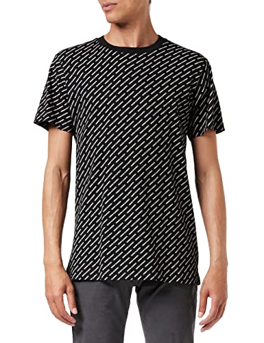 Urban Classics Men Allover Logo Tee, męski T-shirt, dostępny w kolorze czarnym, rozmiary S - 5XL, czarny, 4XL
