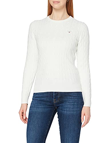 GANT Damski sweter ze streczu Cotton Cable Crew
