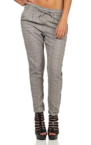 ONLY Spodnie damskie w kratkę Poptrash, czarny/ciemny popiel, 34-S-L