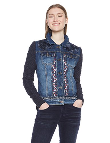 Desigual Kurtka damska CHAQ_EMUNÁ, niebieska (Navy 5000), 32 (rozmiar producenta: 34)